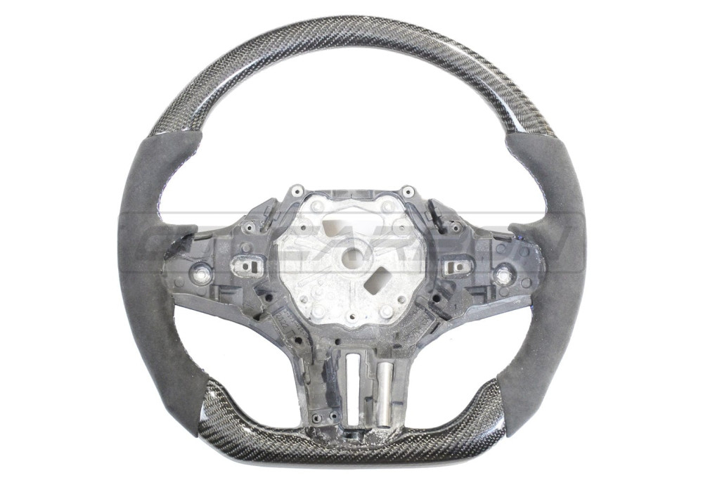 Steering Wheel Carbon Fiber Alcantara Flat Bottom Carbon Fiber CT CARBON For BMW M2 G87 F44 G42 Steering Wheel Carbon Fiber Alcantara Flat Bottom Carbon Fiber CT CARBON For BMW M2 G87 F44 G42