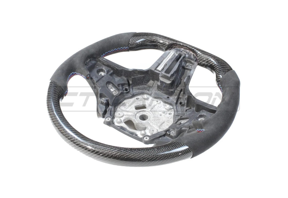 Steering Wheel Carbon Fiber Alcantara Flat Bottom Carbon Fiber CT CARBON For BMW M2 G87 F44 G42 Steering Wheel Carbon Fiber Alcantara Flat Bottom Carbon Fiber CT CARBON For BMW M2 G87 F44 G42