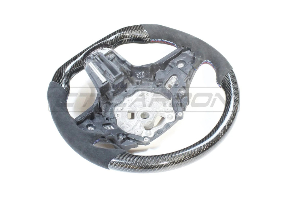 Steering Wheel Carbon Fiber Alcantara Flat Bottom Carbon Fiber CT CARBON For BMW M2 G87 F44 G42 Steering Wheel Carbon Fiber Alcantara Flat Bottom Carbon Fiber CT CARBON For BMW M2 G87 F44 G42