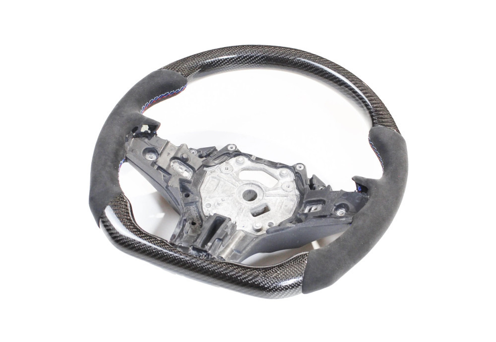 Steering Wheel Carbon Fiber Alcantara Flat Bottom CT CARBON For BMW M3 G80 G81 G20 G21