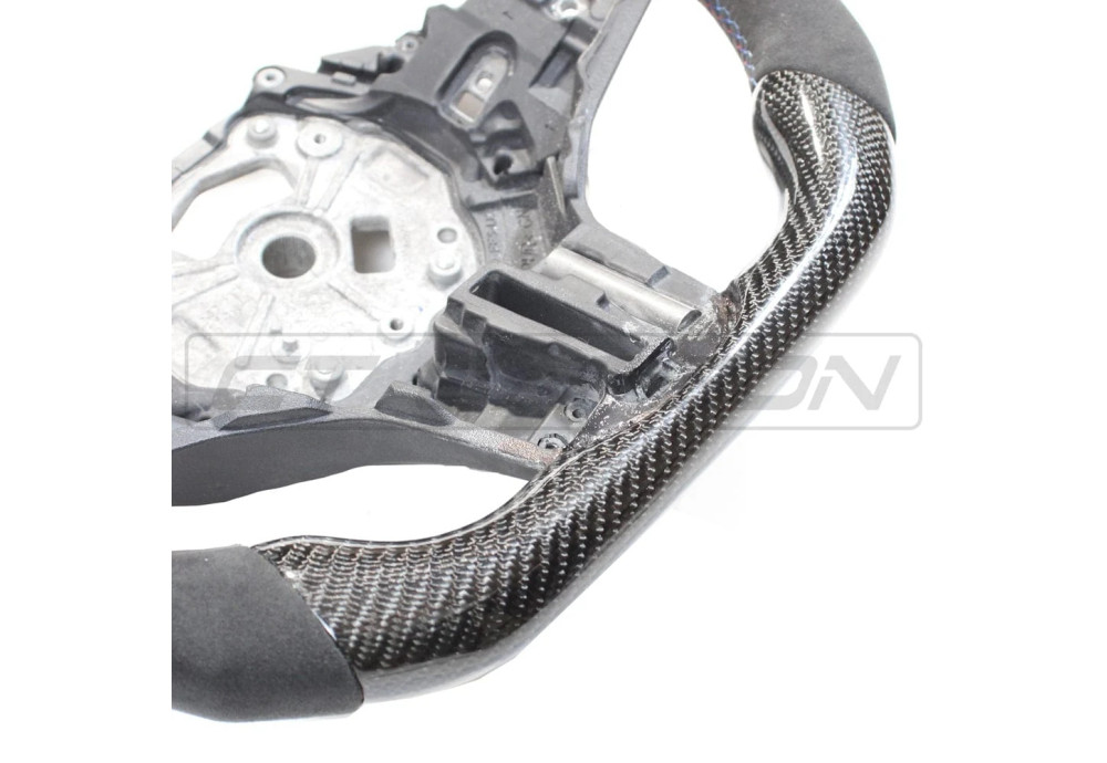 Steering Wheel Carbon Fiber Alcantara Flat Bottom CT CARBON For BMW M3 G80 G81 G20 G21