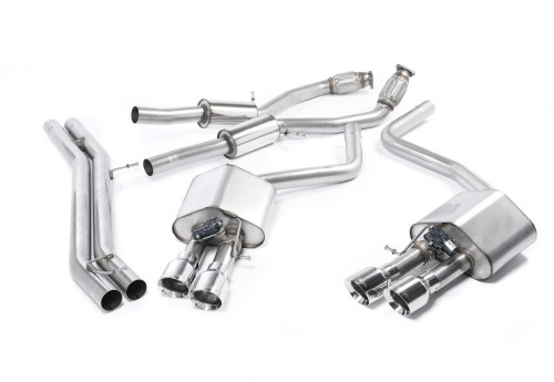 Audi S8 (D4) Milltek Non-resonated Exhaust with Polished Tips 